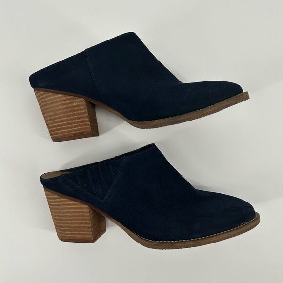 Women’s Blondo Norwich Navy Waterproof Suede Leather Clogs Mules Size 8.5 M EUC - Picture 4 of 8
